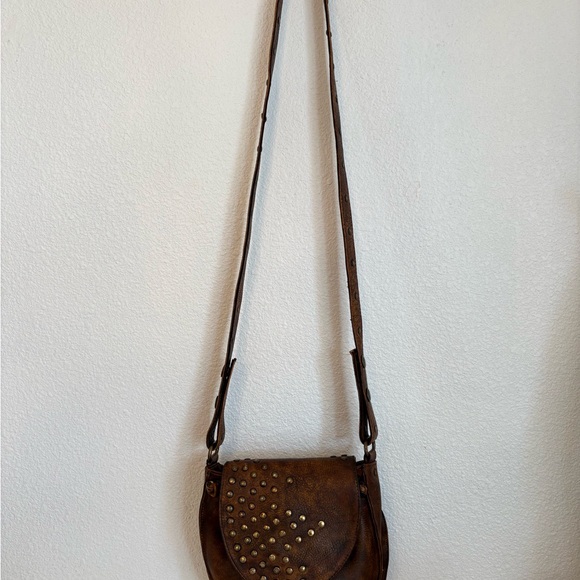 BED STU Rustic Studded Brown Leather Crossbody Bag - Picture 14 of 14